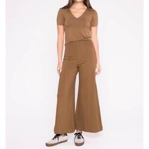 NEW RIPLEY RADER ponte knit wide leg pant in camel